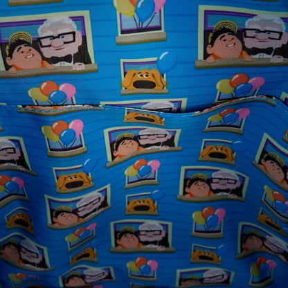 Loungefly Disney Pixar Up - Dug - Carl & Russell, Mini Zaino Ricamato, Ideale per Bambini e Adulti, Borse da Collezione