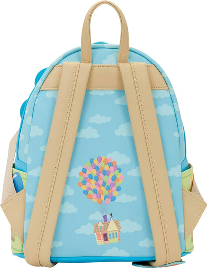 Loungefly Disney Pixar Up - Dug - Carl & Russell, Mini Zaino Ricamato, Ideale per Bambini e Adulti, Borse da Collezione