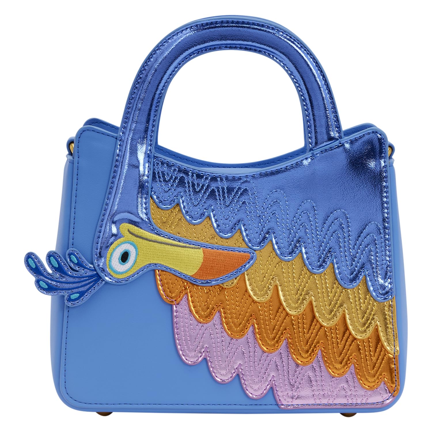 Loungefly Disney: Pixar - Up - Kevin - Borsa a tracolla colorata con ricamo facciale - ideale per bambini e adulti - borse da collezione