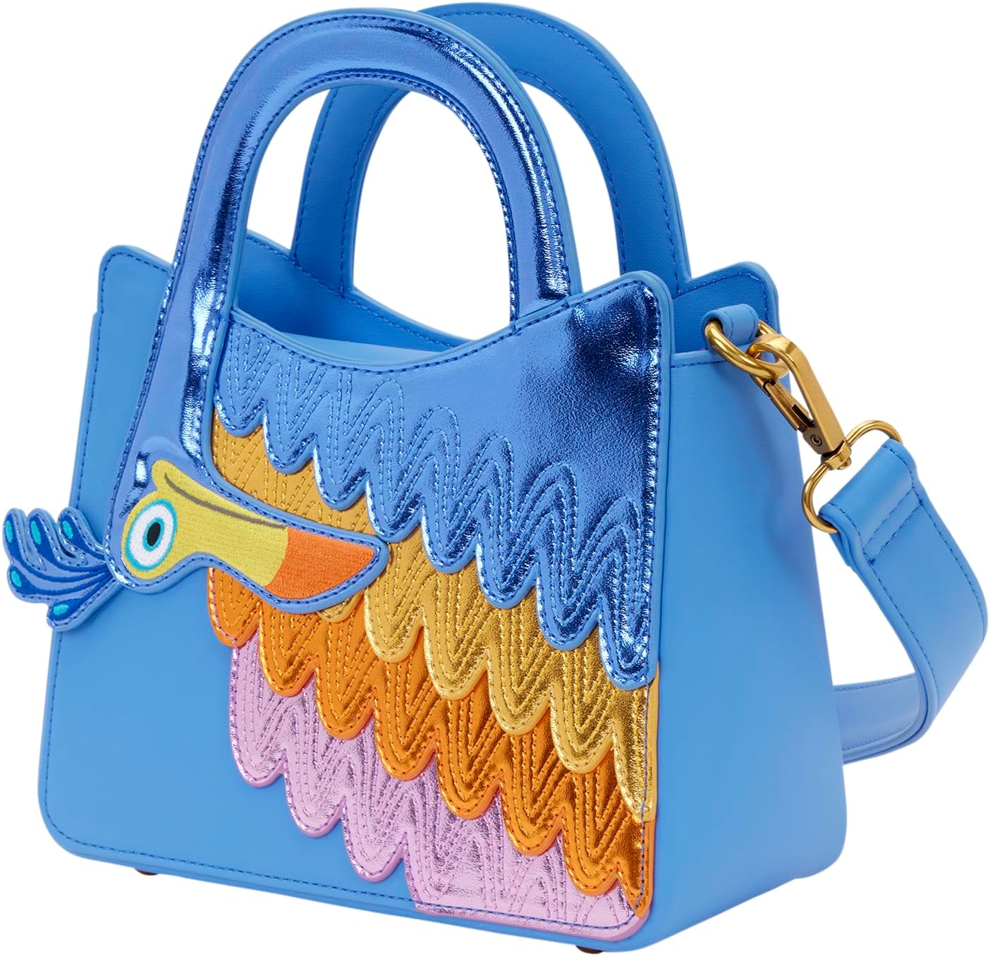 Loungefly Disney: Pixar - Up - Kevin - Borsa a tracolla colorata con ricamo facciale - ideale per bambini e adulti - borse da collezione