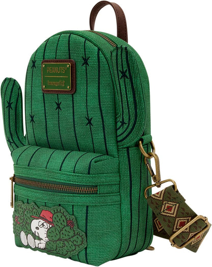 Loungefly Peanuts: Spike - Desert Cactus - Burlap Sling Crossbody Bag with Jacquard Strap - Collectible Bags