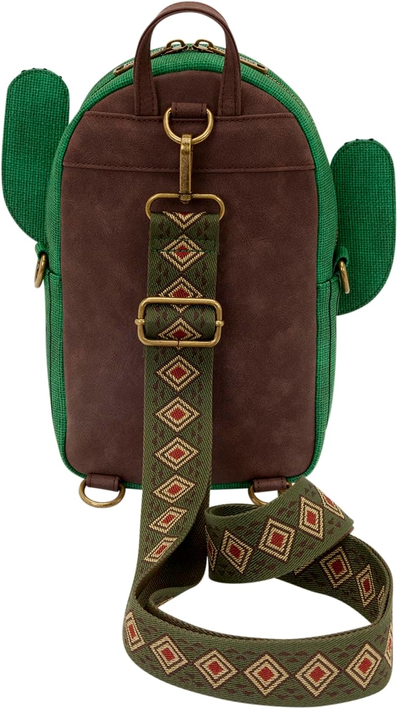 Loungefly Peanuts: Spike - Desert Cactus - Burlap Sling Crossbody Bag with Jacquard Strap - Collectible Bags