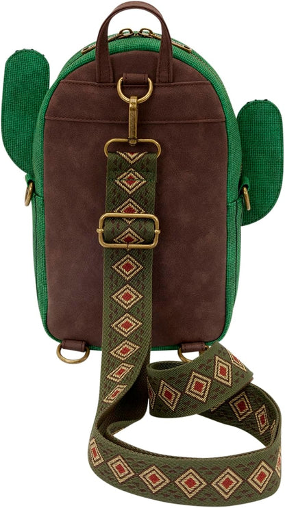Loungefly Peanuts: Spike - Desert Cactus - Burlap Sling Crossbody Bag with Jacquard Strap - Collectible Bags