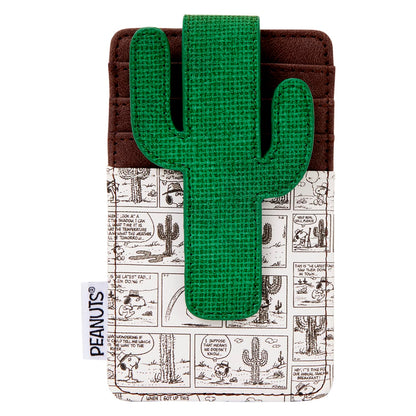 Loungefly Peanuts: Spike - Desert Card Hold with Cactus Clip - 3 Card Slots and 1 Clear ID Slot - Collectible Wallets