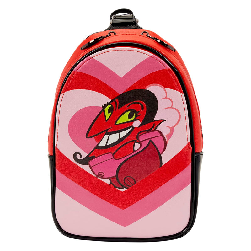 Loungefly Cartoon Network: Powerpuff Girls – His Infernal Majesty – Borsa a tracolla con ciondolo con cerniera – ideale per bambini e adulti – borse da collezione