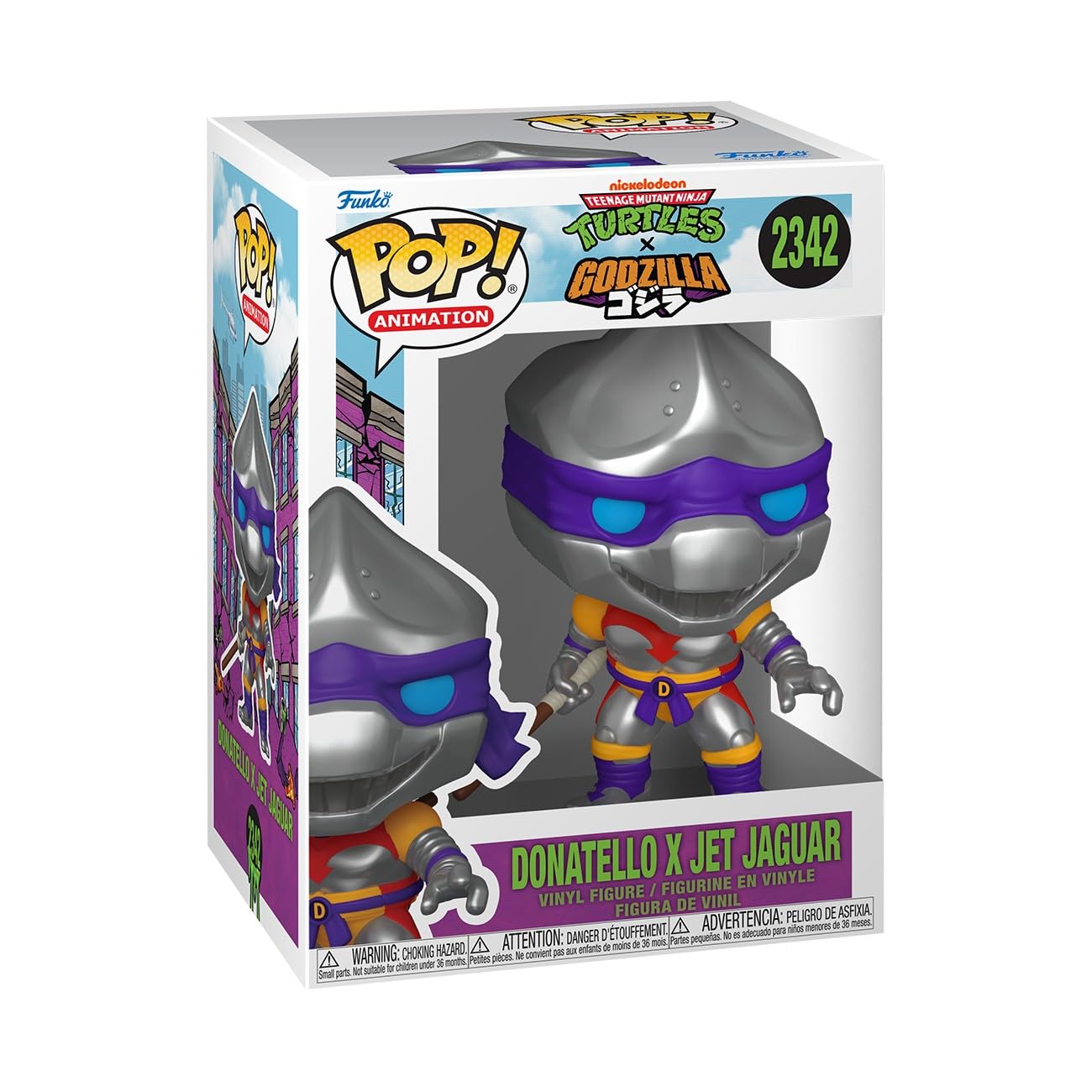 Funko POP! Animation: Godzilla x Teenage Mutant Ninja Turtles - TMNT - Donatello as Jet Jaguar - Figura in vinile da collezione - Idea regalo - Prodotto ufficiale - Giocattoli per bambini e adulti