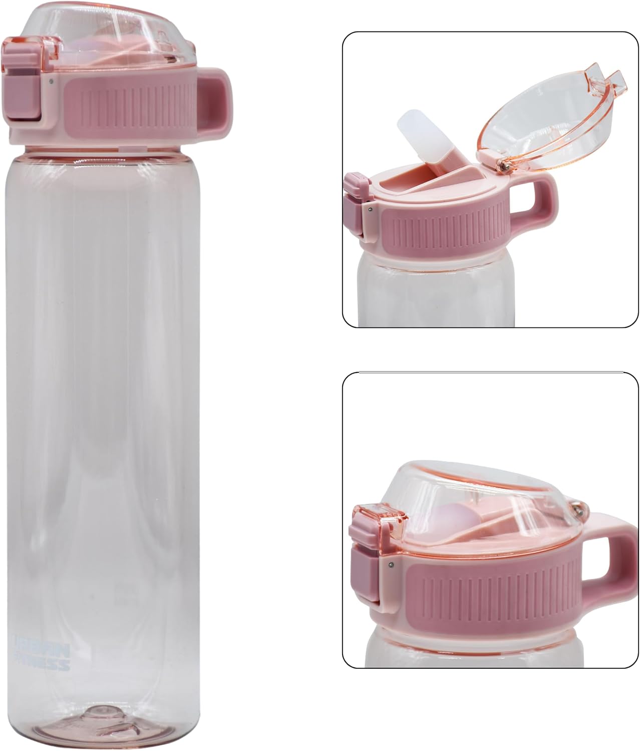 VitalFlip Water Bottle, 800ml BPA Free Tritan Sports Bottle with Flip Lid, Straw, Leakproof Carry Handle for Gym, Travel and Everyday Hydration