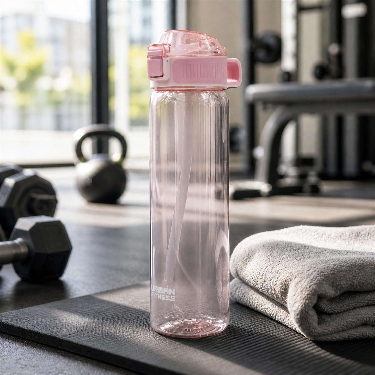 VitalFlip Water Bottle, 800ml BPA Free Tritan Sports Bottle with Flip Lid, Straw, Leakproof Carry Handle for Gym, Travel and Everyday Hydration