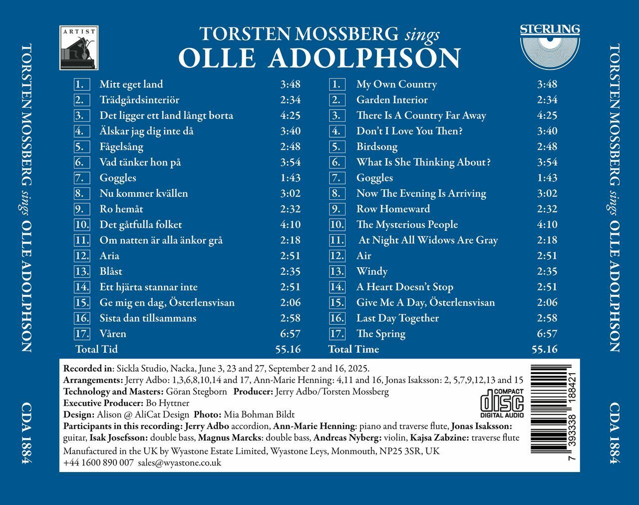 Torsten Mossberg Sings Olle Adolphson