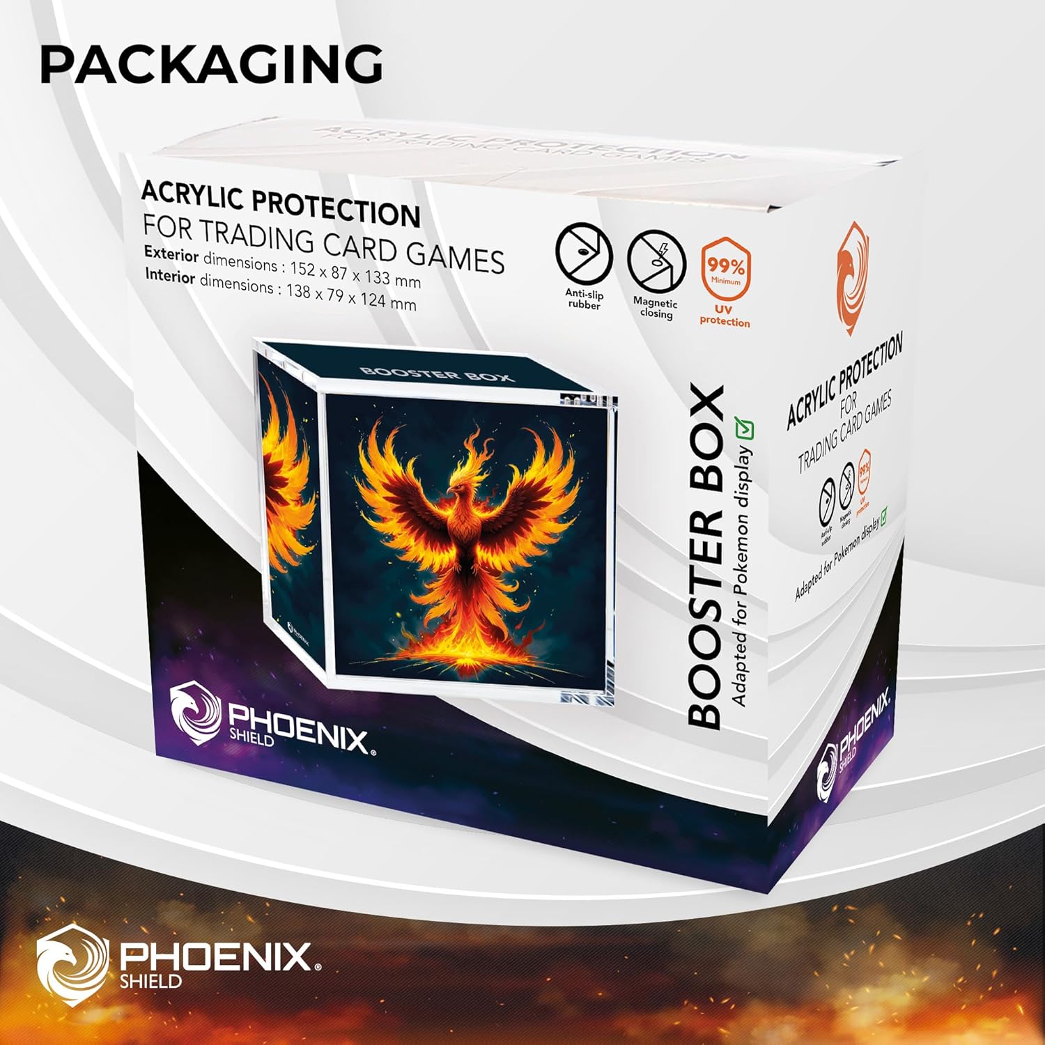 Phoenix - Acrylic Case for Pokemon Booster Box