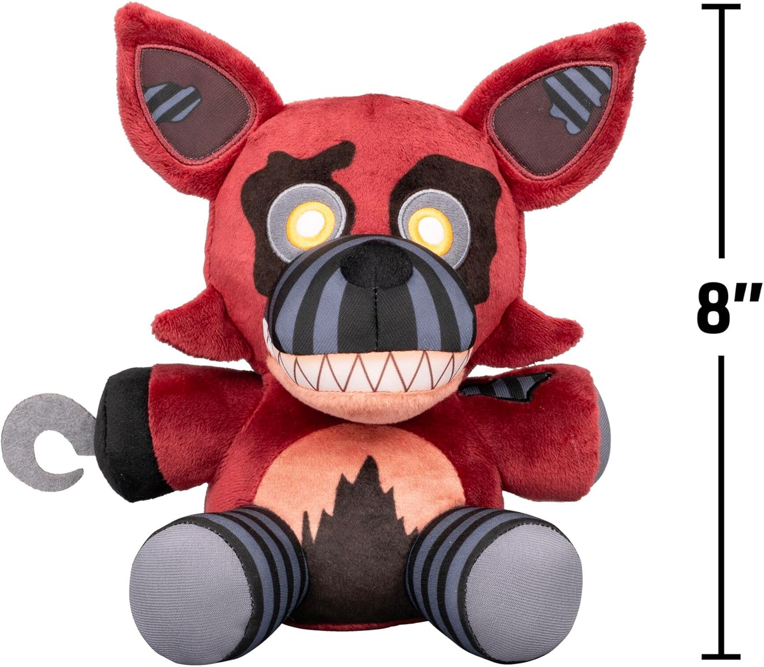 Jazwares Five Nights at Freddy’s Nightmare Foxy 8-Inch Plush | Soft Material and Glow-In-The-Dark Eyes