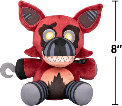Jazwares Five Nights at Freddy’s Nightmare Foxy 8-Inch Plush | Soft Material and Glow-In-The-Dark Eyes