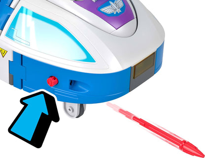 Fisher-Price Imaginext Transforming Buzz Lightyear Ship Toy Vehicle with lights, sounds,3-inch Action Figures, Launcher and Projectiles, JKW48