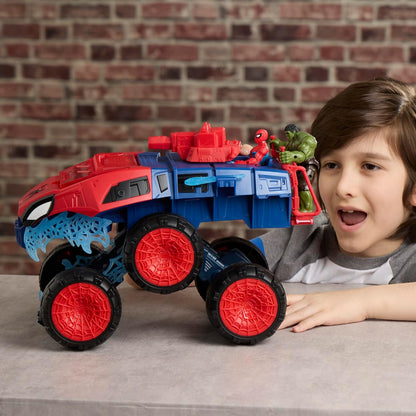 Marvel Spider-Man: Brand New Day 2-in-1 Super Chompin' Tank, set met actiefiguur van 11,4 cm en speelgoedvoertuig, superheldspeelgoed en actiefiguren, leeftijd 4+