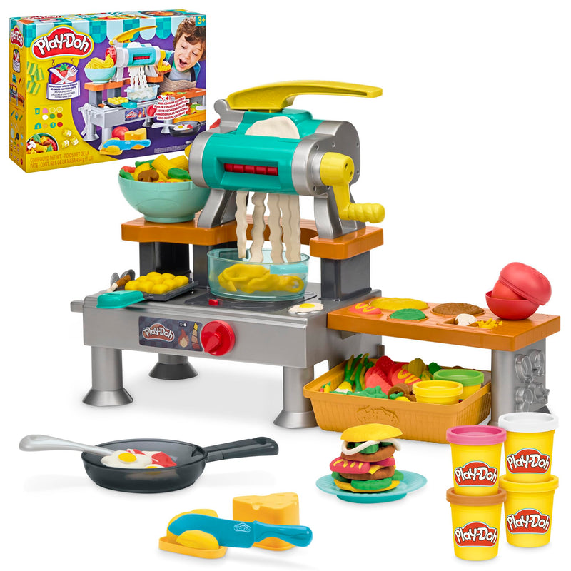 Play-Doh Brutzelspaß-Küche, Spielset mit realistischen Kochgeräuschen, mehr als 25 Spiel-Snacks zum Kneten, für Kinder zum Kneten & Spielen, ab 3 Jahren