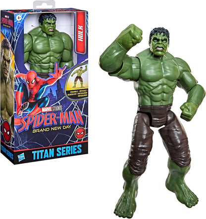 Marvel Spider-Man Day Titan Series Hulk Action Figure, 11.7-Inches, Super Hero Toys for Kids, Ages 4+