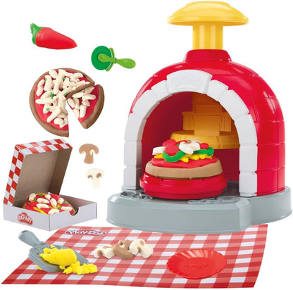 Play-Doh Bunte Pizzeria Spielset, 8 Accessoires & 5 Farben, Kinderspiel-Lebensmittel & Kochspielzeug, ab 3 Jahren