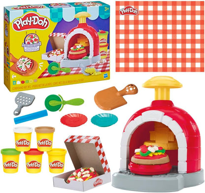 Play-Doh Bunte Pizzeria Spielset, 8 Accessoires & 5 Farben, Kinderspiel-Lebensmittel & Kochspielzeug, ab 3 Jahren