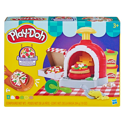 Play-Doh Bunte Pizzeria Spielset, 8 Accessoires & 5 Farben, Kinderspiel-Lebensmittel & Kochspielzeug, ab 3 Jahren