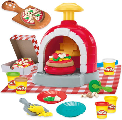 Play-Doh Bunte Pizzeria Spielset, 8 Accessoires & 5 Farben, Kinderspiel-Lebensmittel & Kochspielzeug, ab 3 Jahren