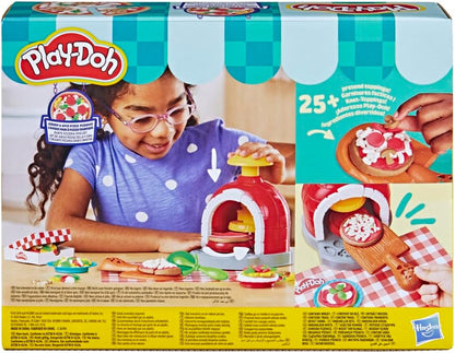 Play-Doh Bunte Pizzeria Spielset, 8 Accessoires & 5 Farben, Kinderspiel-Lebensmittel & Kochspielzeug, ab 3 Jahren