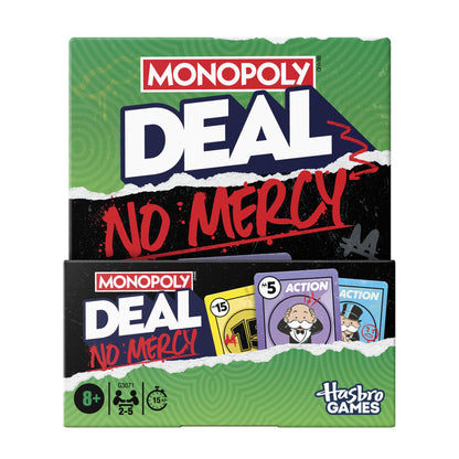 Monopoly Deal No Mercy Card Game – Ruthless Deal Edition – Fun Family Games for Children, Teens and Adults – 15 Mins. – 2-5 Players – Ages 8+ - English Version