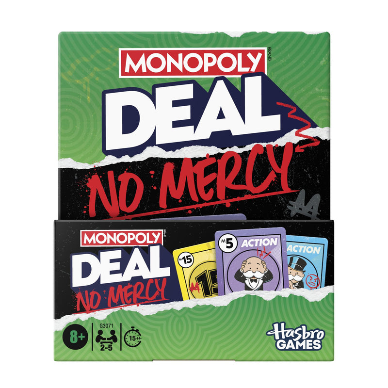 Monopoly Deal No Mercy Card Game – Ruthless Deal Edition – Fun Family Games for Children, Teens and Adults – 15 Mins. – 2-5 Players – Ages 8+ - English Version
