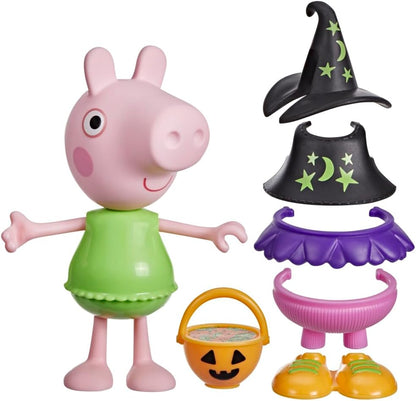 Peppa Pig Halloween Dress-Up Figure with 6 Easy-On Fashion Accessories, 6-Inch Doll, Preschool Toys for Girls and Boys Ages 3+