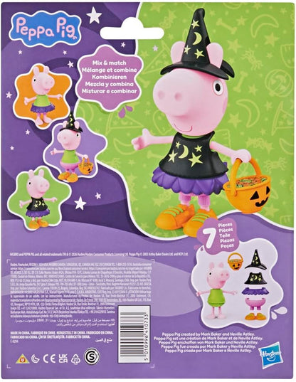 Peppa Pig Halloween Dress-Up Figure with 6 Easy-On Fashion Accessories, 6-Inch Doll, Preschool Toys for Girls and Boys Ages 3+
