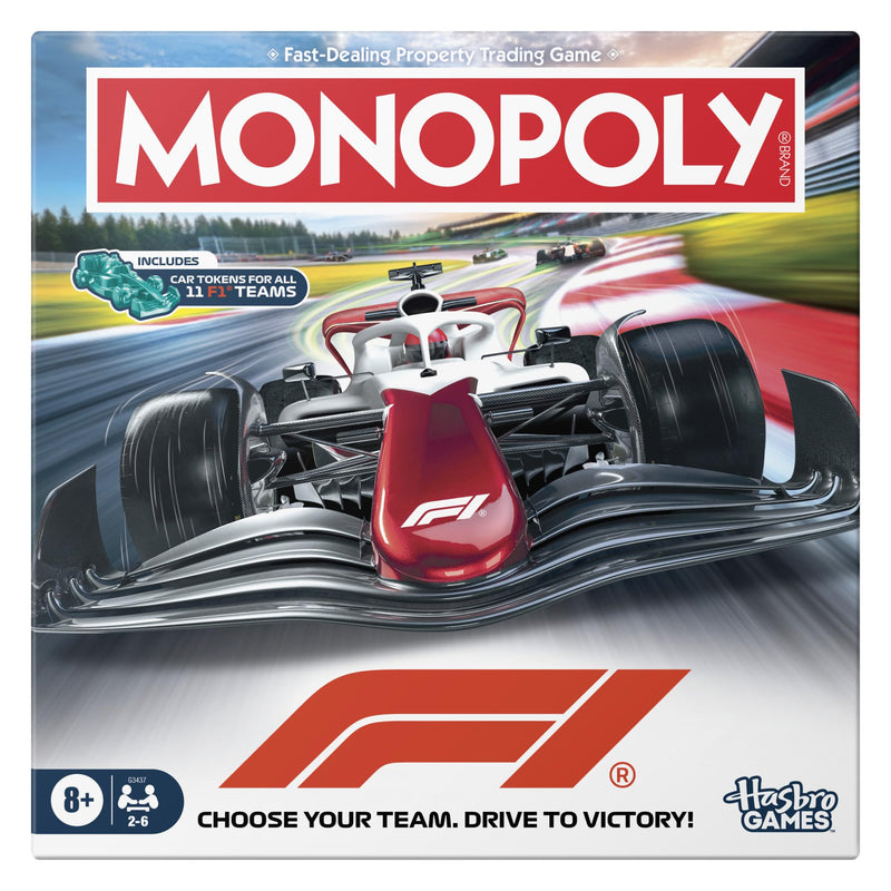 Monopoly F1 Edition Board Game | Officially Licensed FORMULA 1 Game | Family Games for Kids, Teens and Adults | 2-6 players | 45 Mins. | Ages 8+ - English Version