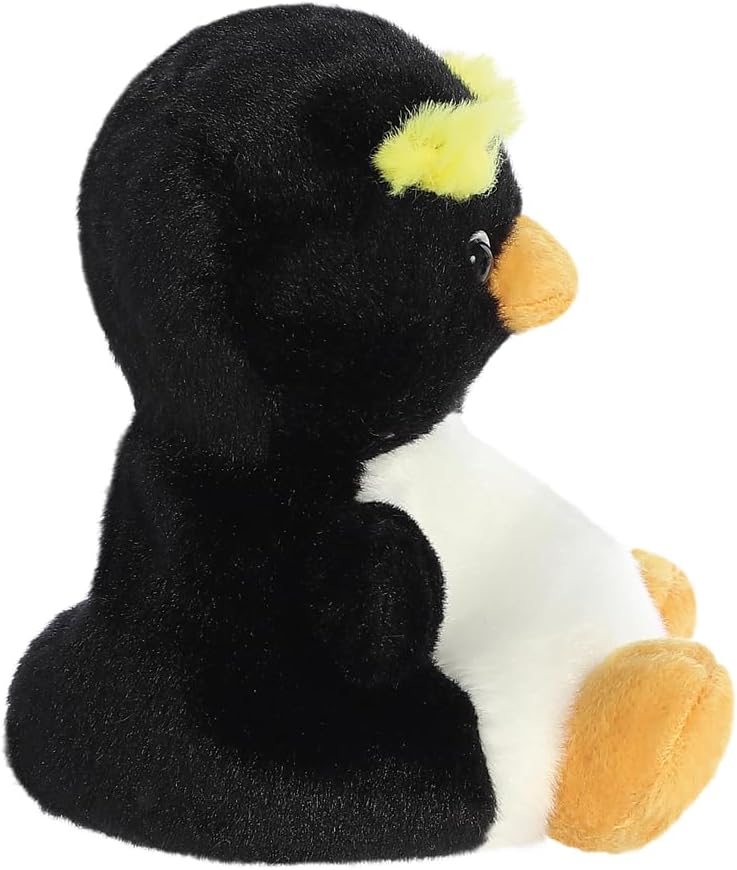 AURORA - 33694 - Palm Pals Rocco Rockhopper Penguin 13cm Soft Toy - Black - Fun Collectable Plush for Kids and Adult Collectors - Perfect for Birthdays, Gifts or Any occasion