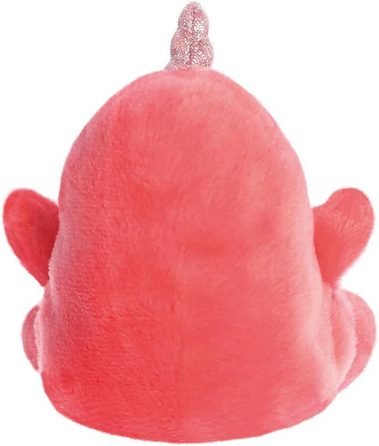 AURORA- 33727- Palm Pals Nia Narwhal-13cm- Soft Toy- Pink - Fun Collectable Plush for Kids and Adult Collectors - Perfect for Birthdays, Gifts or any occasion