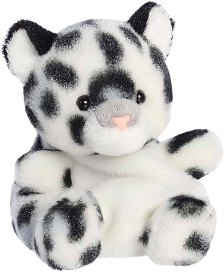 AURORA- 34078- Palm Pals Kaia Snow Leopard- 13cm- Soft Toy- White - Fun Collectable Plush for Kids and Adult Collectors - Perfect for Birthdays, Gifts or any occasion