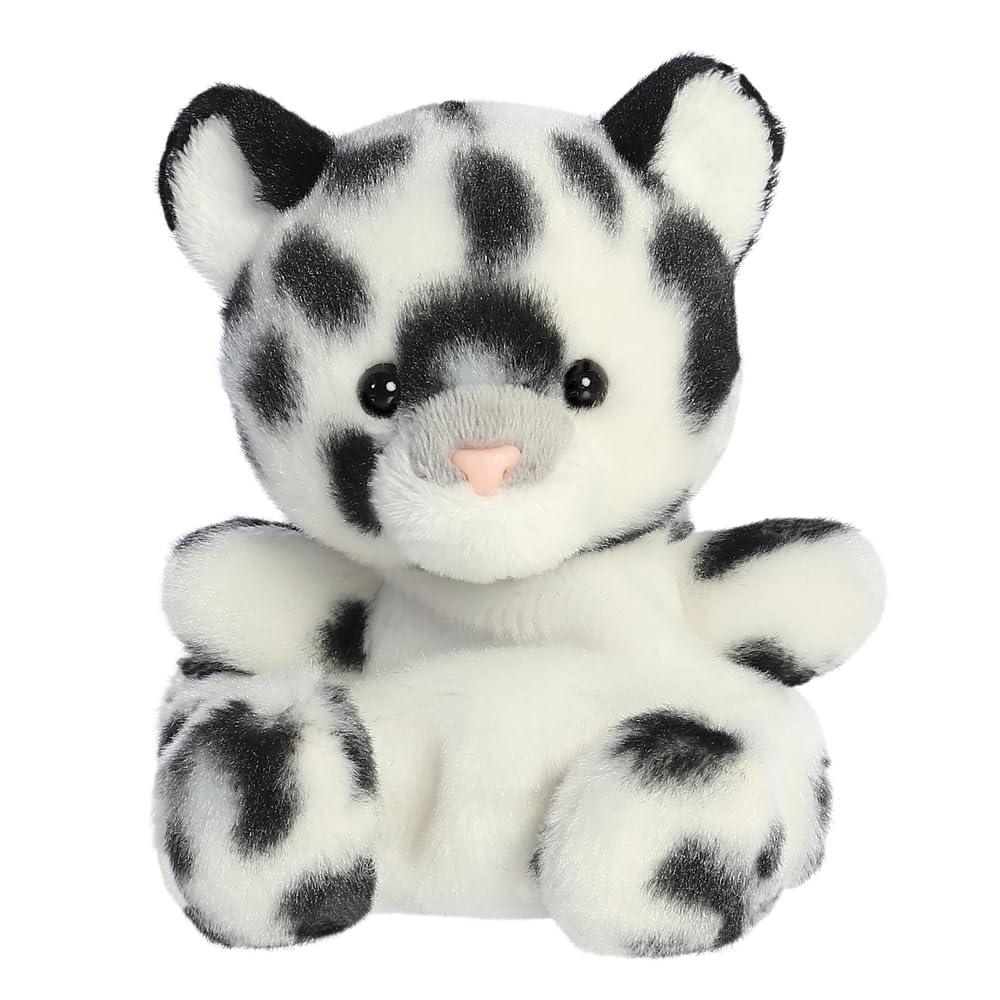 AURORA- 34078- Palm Pals Kaia Snow Leopard- 13cm- Soft Toy- White - Fun Collectable Plush for Kids and Adult Collectors - Perfect for Birthdays, Gifts or any occasion