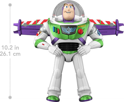 Mattel Disney and Pixar Toy Story 5 Flight Mode Hi-TechBuzz Lightyear | Movable Wing Activation, 12-inch Toy Figure, 35+ Sounds & Movie Phrases