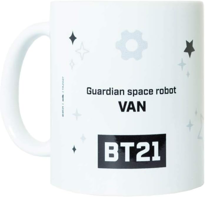 Erik Tasse BT21 Van - Erik Tasse BT21 RJ - Kaffeebecher Tasse für Kaffee oder Tee - BT21 Merchandising - Größe : 9,5 cm x 8 cm - Fassungsvermögen : 350 ml - Offizielle Lizenz -BT21 Fanartikel