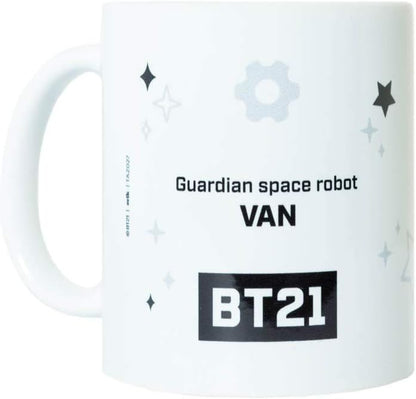 Erik Tasse BT21 Van - Erik Tasse BT21 RJ - Kaffeebecher Tasse für Kaffee oder Tee - BT21 Merchandising - Größe : 9,5 cm x 8 cm - Fassungsvermögen : 350 ml - Offizielle Lizenz -BT21 Fanartikel