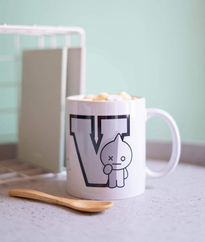 Erik Tasse BT21 Van - Erik Tasse BT21 RJ - Kaffeebecher Tasse für Kaffee oder Tee - BT21 Merchandising - Größe : 9,5 cm x 8 cm - Fassungsvermögen : 350 ml - Offizielle Lizenz -BT21 Fanartikel