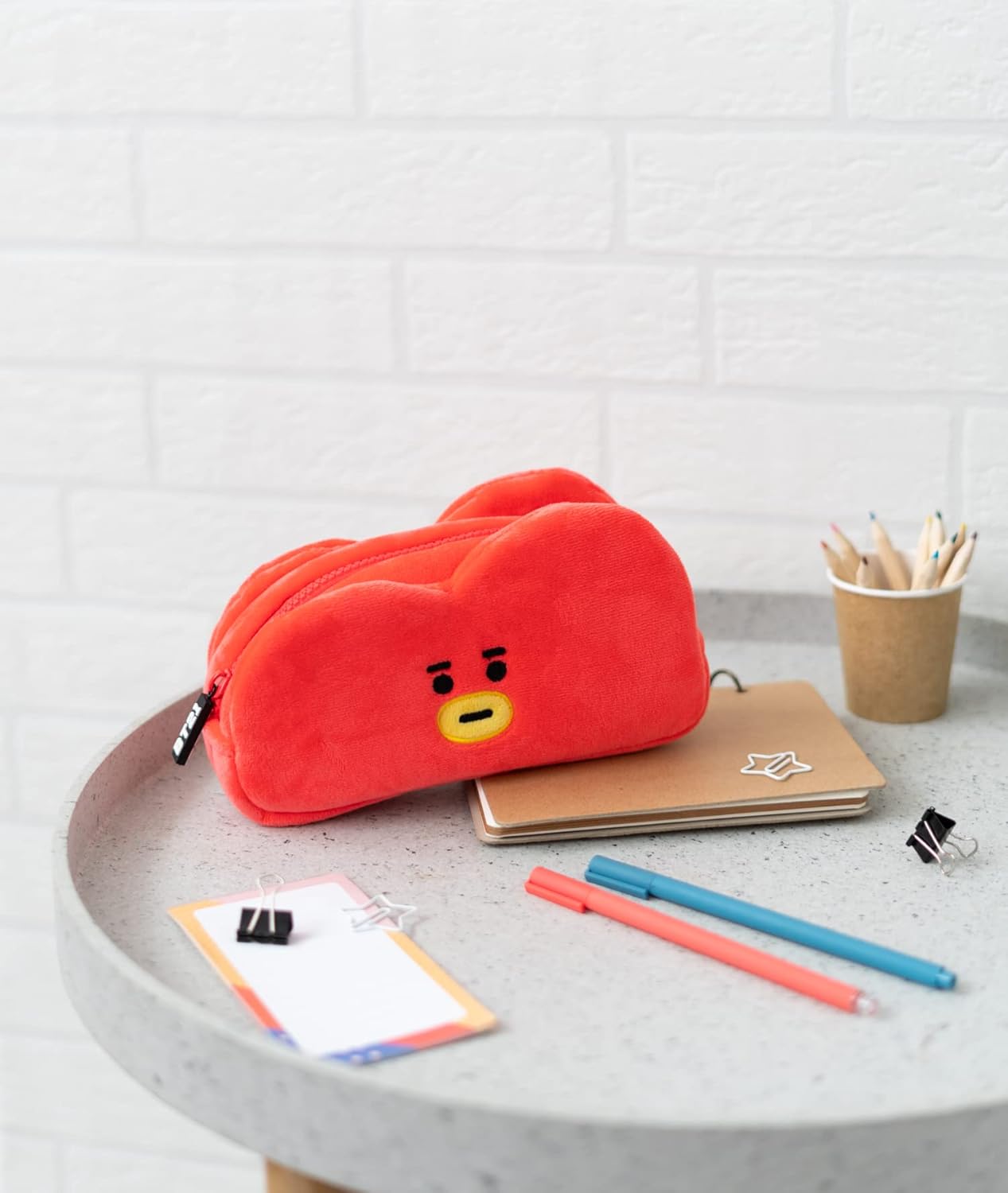 Grupo Erik Plüsch Mäppchen BT21 New Mang 1 Fach - Stift Etui Schule BTS Fanartikel - Federmäppchen Mädchen Schlampermäppchen Offizieller BT21 Merch