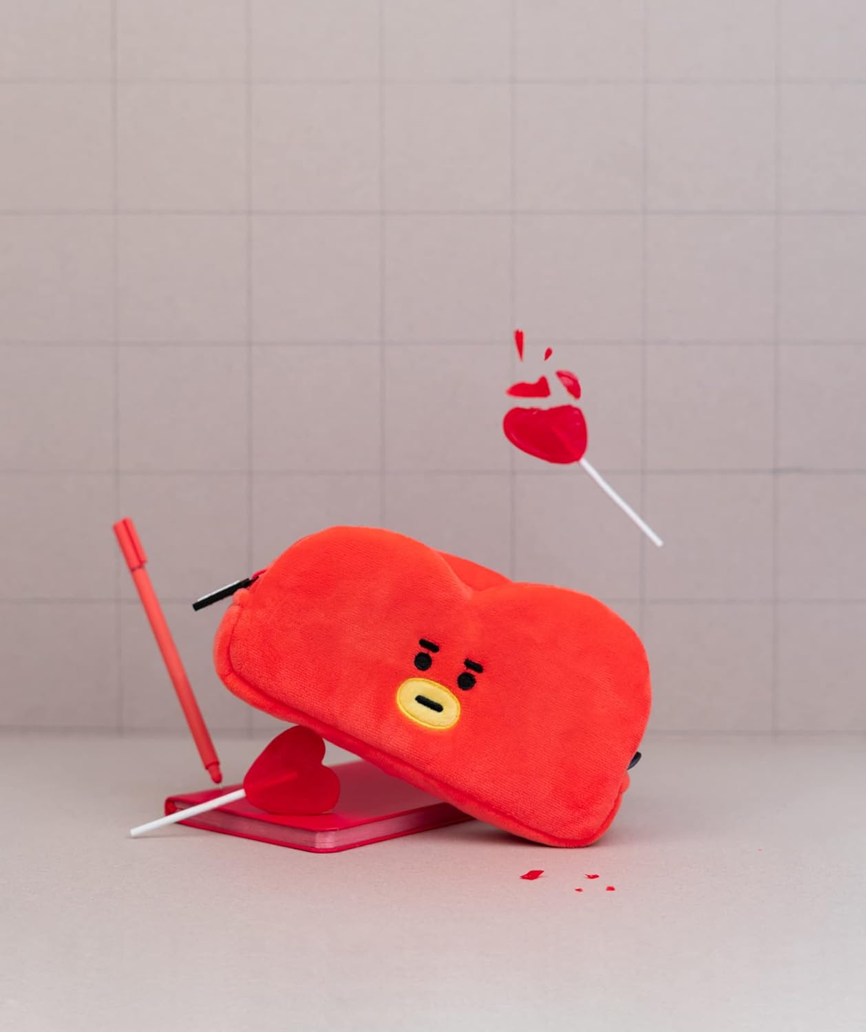 Grupo Erik Plüsch Mäppchen BT21 New Mang 1 Fach - Stift Etui Schule BTS Fanartikel - Federmäppchen Mädchen Schlampermäppchen Offizieller BT21 Merch