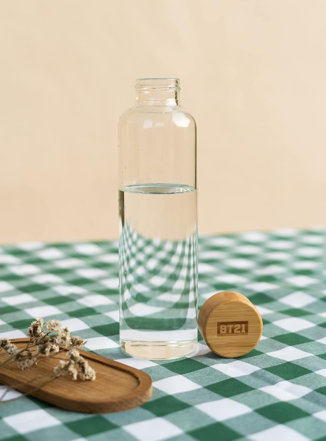 Grupo Erik Trinkflasche 500 ml Glas - GYM FlascheBT21 Glasflasche 500 ml - Sportflasche Kinder - Wasserflasche Glas - BTS Fanartikel Offizieller BTS Merch