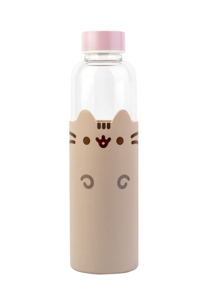Grupo Erik Wasserflasche Glas - Pusheen Wasserflasche - Thermoflasche 500ml - Trinkflasche mit Silikon Abdeckung - Trinkflasche Kinder - Offizielle Lizenz