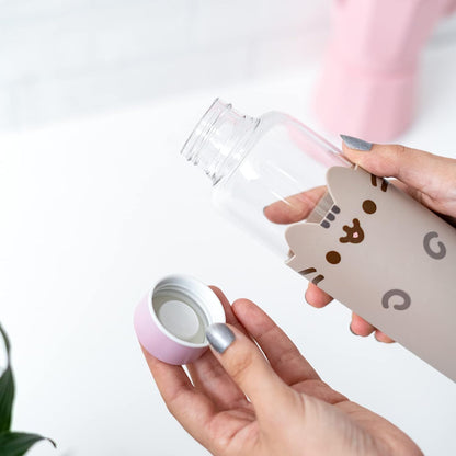 Grupo Erik Wasserflasche Glas - Pusheen Wasserflasche - Thermoflasche 500ml - Trinkflasche mit Silikon Abdeckung - Trinkflasche Kinder - Offizielle Lizenz