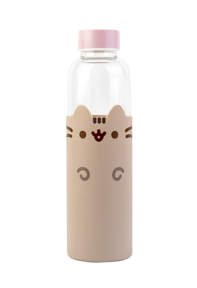 Grupo Erik BDC009 Glazen Waterfles Pusheen - 500 ml Herbruikbare Fles - Glazen Drinkfles met siliconen hoes