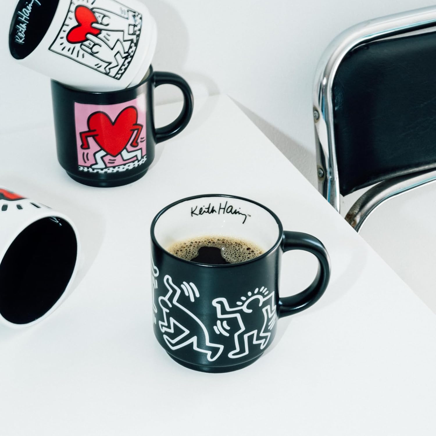 SET OF 4 KEITH HARING CUPS