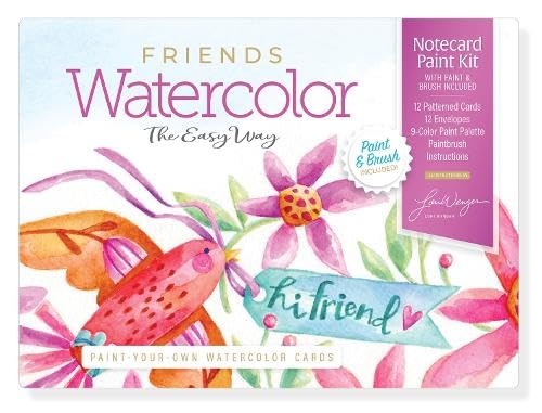 Watercolor the Easy Way Paint-Your-Own Watercolor Cards Friends: Notecard Paint Kit with Paint and Brush Included