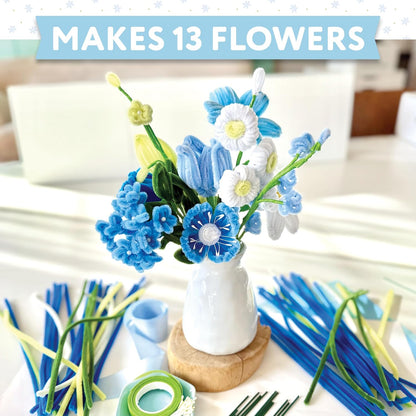 Bendable Blooms Chenille Stem Flower-Making Kit Botanical Blues: Everything You Need to Make a Beautiful Floral Bouquet: Over 140 Chenille Stems with ... Grosgrain Ribbon, and an Instruction Leaflet