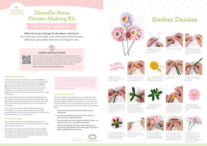 Bendable Blooms Chenille Stem Flower-Making Kit Cottage Garden: Everything You Need to Make a Beautiful Floral Bouquet: Over 150 Chenille Stems with ... Grosgrain Ribbon, and an Instruction Leaflet