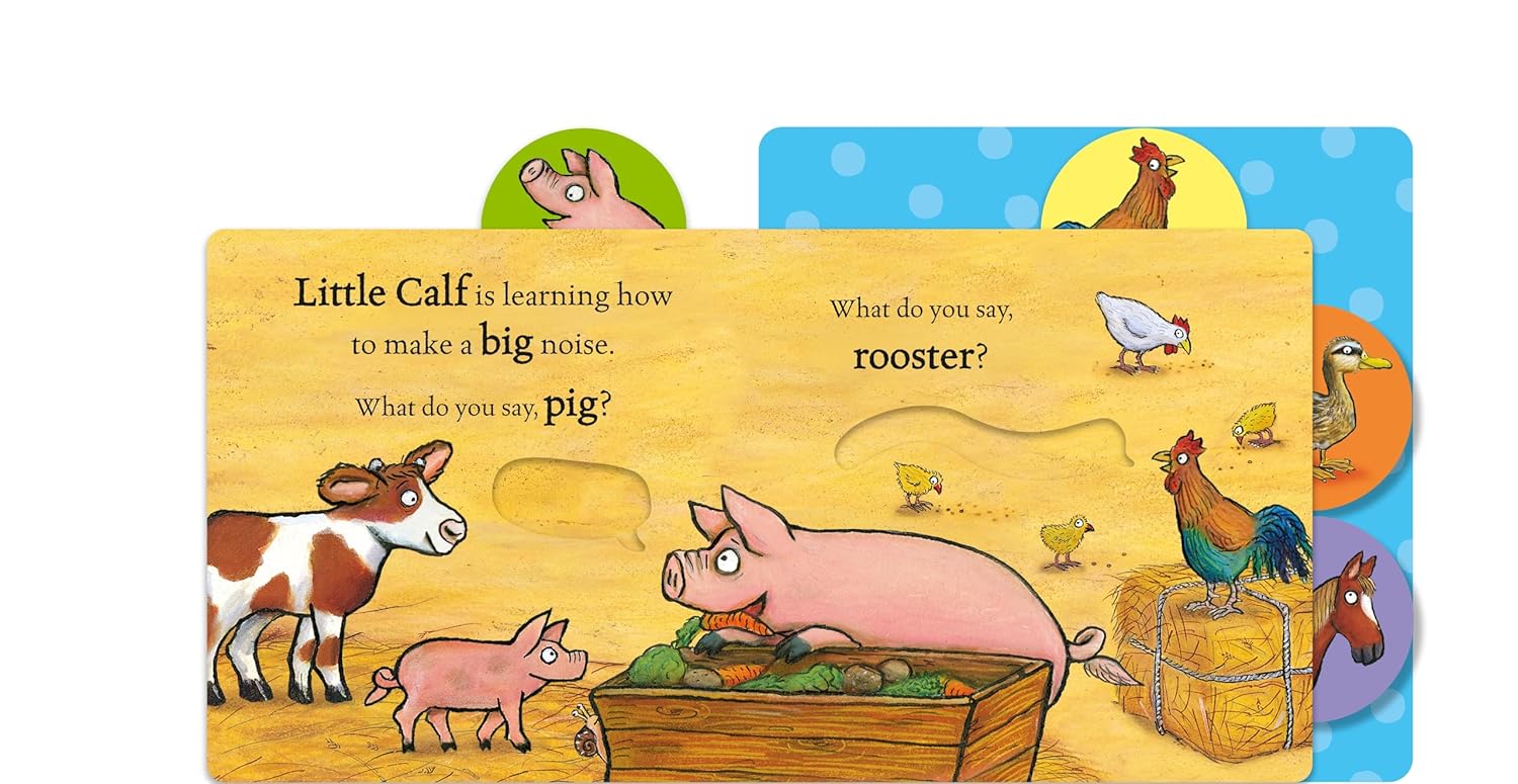 Who Says Moo?: A pull-tab book for babies about noisy farm animals