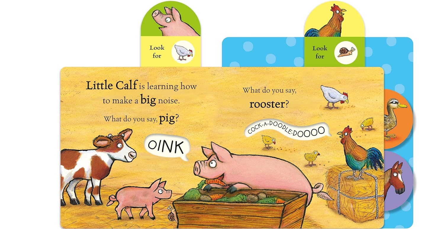Who Says Moo?: A pull-tab book for babies about noisy farm animals
